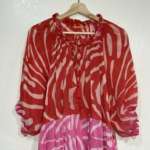 OLIPHAN WOMENS MAXI DRESS ZEBRA PRINT MULTICOLOR Sz XL - Picture 3 of 11